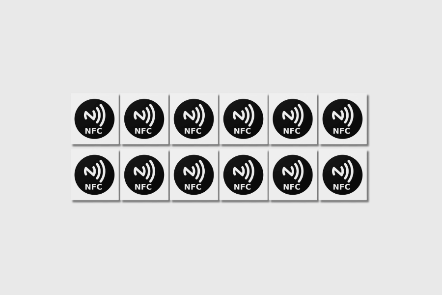 Autocolant NFC NTAG213 pentru metal, negru (12 bucăți)