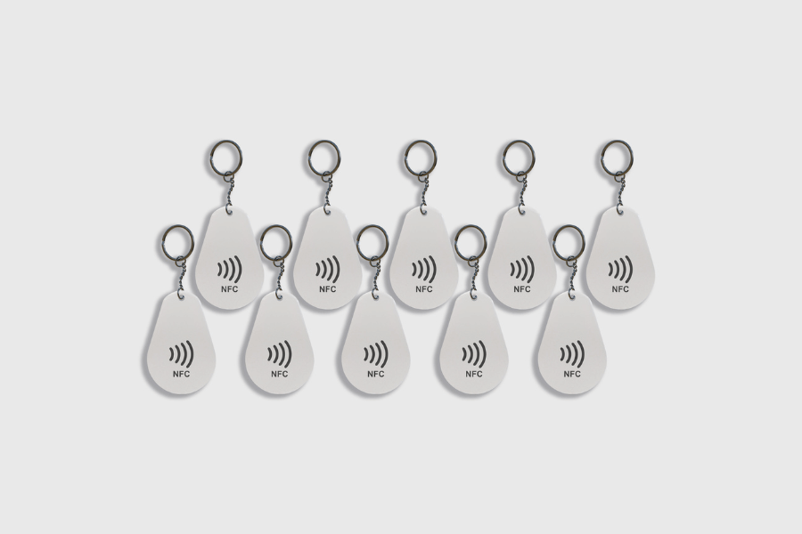 Breloc NFC din rășină epoxidică NTAG213 alb (10 bucăți)