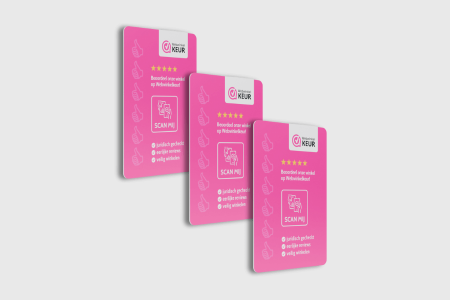 Carduri de recenzii WebwinkelKeur (3 bucăți)