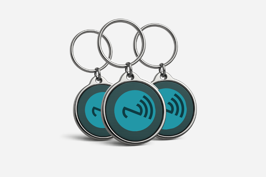 Breloc NFC metalic rotund NTAG215 (3 bucăți)